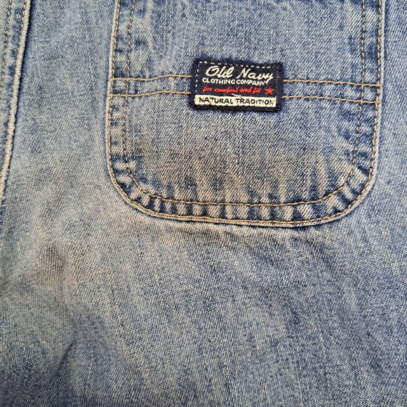 Vintage Old Navy 2003 Y2K Baby Toddler Unisex Denim Button Up 2T Overalls - Picture 8 of 9
